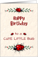 Happy Birthday For Child to a Cute Little Bug with Ladybug Illustratio card