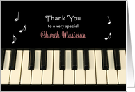 For Church Musician Thank You Greeting Card-Pianist-Organist-Keyboard card