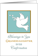 For Granddaughter Confirmation Greeting Card with White Dove and Twig card