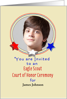 Custom Photo Card Eagle Scout Party Invitation-Court of Honor-Stars card