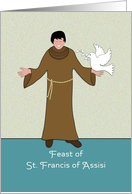 St. Francis of Assisi Feast Day Card-St. Francis and White Dove card