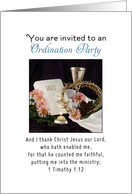 Priesthood Ordination Invitation Chalice Bible Crown of Thorns-Candle card