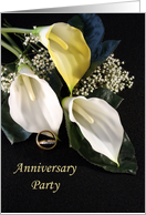 Anniversary Party Invitation - Calla Lillies card