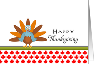 Canada Thanksgiving Greeting Card with Turkey and Maple Leaf Design card