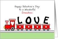 For Grandson Valentine’s Day Greeting Card with Train Full of Love card