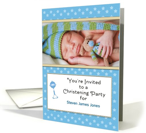 Christening Party Invitation For Boy-Customizable Photo... (850387)