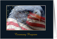 Eagle Close Up Court of Honor Ceremony Program, Custom Text card