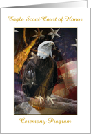 Eagle, Tassel, & Flag Court of Honor Ceremony Program, Custom Text card