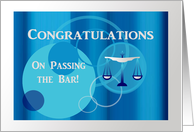 Congratulations, Passing the Bar, Scales, Aqua Blue Circle Abstract card