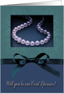 Cord Sponsor Request, Pearl-look on Teal Cyan with Bow-like card
