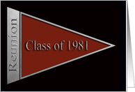 Class of 1981 Reunion Invitation, Maroon and Gold Banner card