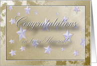 Congratulations on being Honored, Stars on Gold card