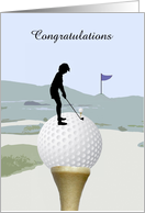 Congratulations on Making a Hole in One, For Her, Golf, Custom Text card