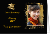 2024 Cap and Diploma Photo Card, Graduation Announcement, Gold & Black card