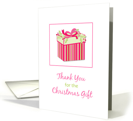 Pink, Green Gift Box, Holiday Gift Thank You card (1175976)