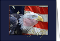 Eagle, American Flag, Thank You card