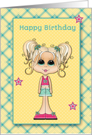 Cute Blonde Teen, Happy Birthday card