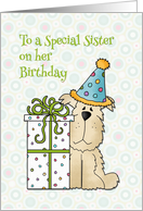 Birthday Dog, Gift, For Sister card