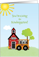 School and Bus, Ladybugs, Going to Kindergarten card
