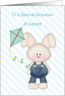 Bunny with Kite, Happy Easter Grandson card