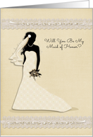 Maid of Honor, Wedding Party Invitation card