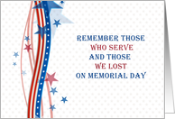 Stars and Stripes, Memorial Day Remembrance card