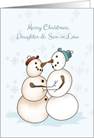 Snow Couple, Merry Christmas, Daugther, Son in Law card