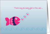 Pink Fish, Hearts, Valentine card