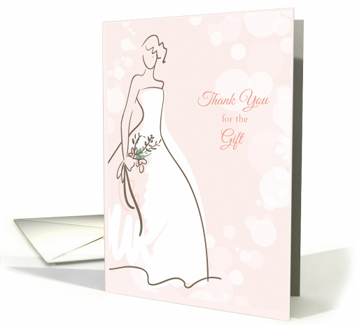 Stylish Bride, Blush, Thank You for Shower Gift card (1353720)