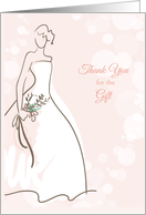 Stylish Bride, Blush, Thank You for Shower Gift card