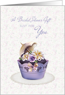 Pretty Purple Cupcake, Gift for Your Bridal Shower card