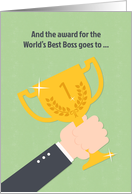 World’s Best Boss, Hand with Winner’s Cup card