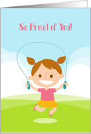 Learning to Jump Rope for Girl, Congratulations card