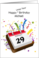 February 29th, Leap Year Birthday Calendar, Personalize card