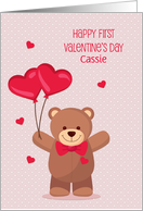 Bear with Heart Balloons, First Valentine’s Day card