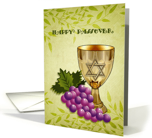Passover Wine Goblet and Grapes card (1428764)