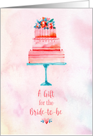 Pink Wedding Cake, Gift for Bride-to-Be card