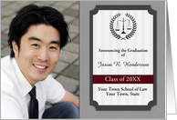 Graduation from Law School Photo Announcement, Customize card