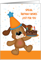 Birthday Dog with Cake card