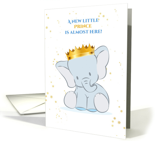 Boy Baby Shower Invitation Elephant Gold Crown card (1457068)