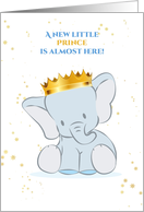 Boy Baby Shower Invitation Elephant Gold Crown card