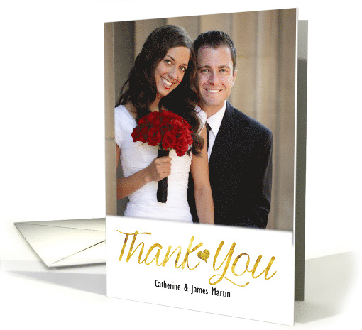 Gold Effect Thank You Photo Card Customize card (1462834)