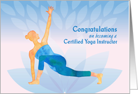 Congratulations Certified Yoga Instructor Woman Lotus card