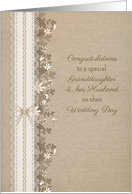 Congratulatons to Granddaughter & Husband Rustic Wedding card