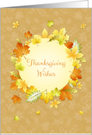 Thanksgiving Wishes with Autumn Leaves card