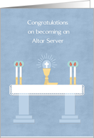 Congratulations on Becoming an Altar Server card