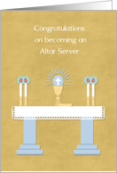 Congratulations on Becoming an Altar Server Gold card