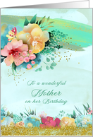 Mother Birthday Elegant Watercolor Floral card