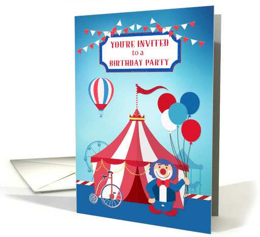 Circus Themed Birthday Party Invitation card (1532608)
