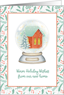 Holiday Wishes from New Home Snow Globe card